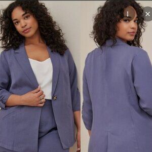 Chadwicks 24 NWT Dark Purple Linen Blazer